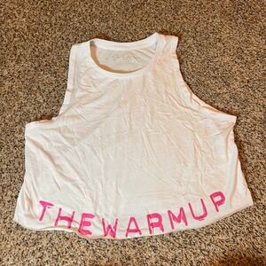 Jessica Simpson Crop Tank‎ Top Sleeveless Activewear The Warmup White XL